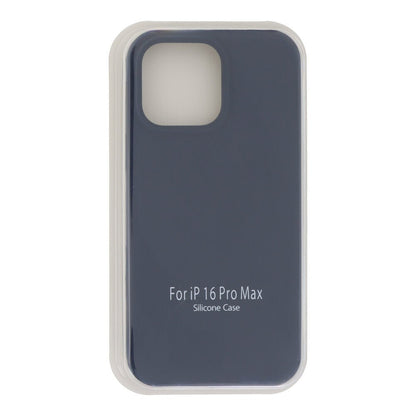 Volledig puur kleur siliconen hoesje zonder logo voor iPhone 16 Pro Max Midnight blue