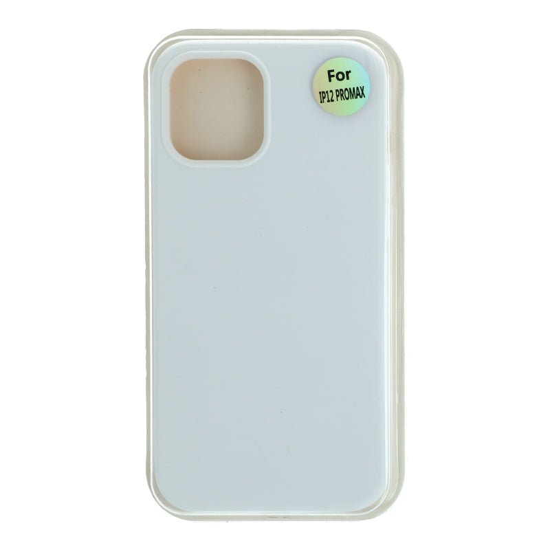 Volledige bedekking vloeibare siliconen hoes voor iPhone 12 Pro Max Wit zonder logo