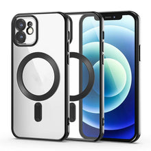 Volledige dekkinglens magnetisch frame hoes voor iPhone 12 zwart