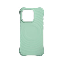 Volledige effen kleur MagSafe vloeibaar siliconen ripple hoesje met aanpasbare zij knoppen gat voor iPhone 16 groen