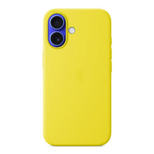 Volledige Pure Color MagSafe vloeibare siliconen hoes met logo voor iPhone 16 geel