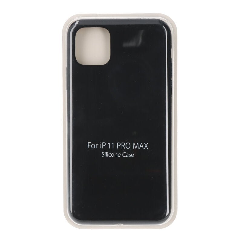 Volledige Pure Kleur Vloeibare Siliconen Hoes Zonder Logo voor iPhone 11 Pro Max Black