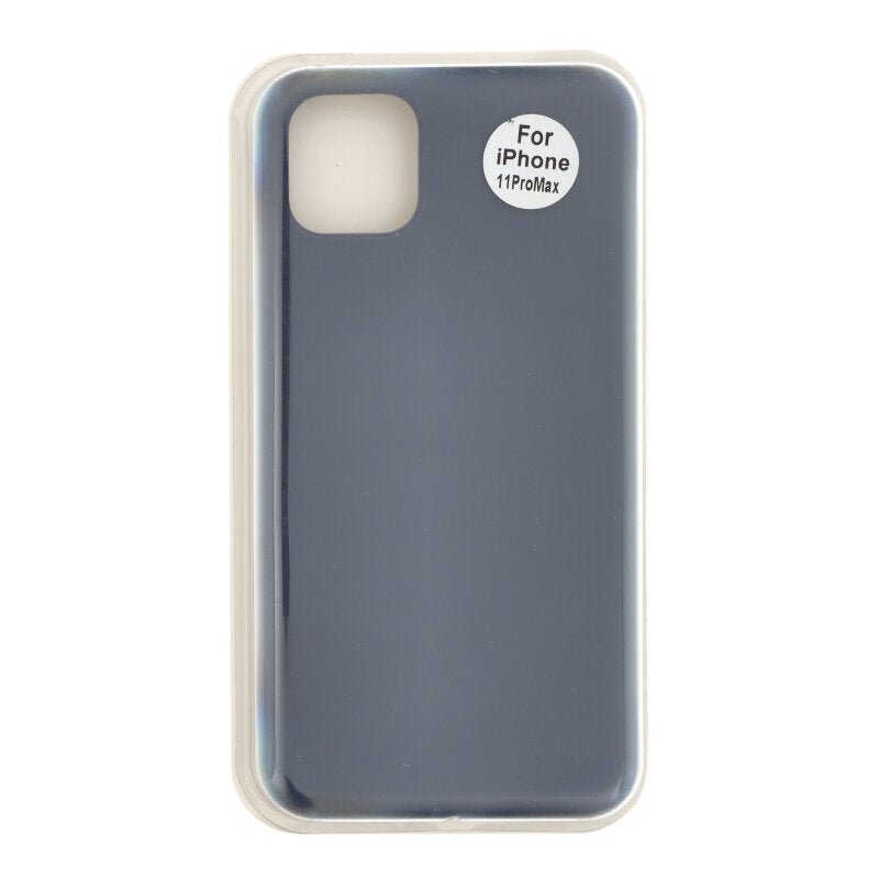 Volledige pure kleur vloeibare siliconen hoes zonder logo voor iPhone 11 Pro Max in midnight blue