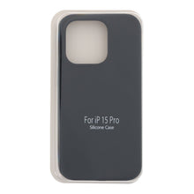 Volledige Pure Kleur Vloeibare Siliconen Hoes Zonder Logo voor iPhone 15 Pro Black