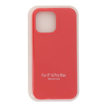 Volledige pure kleur vloeibare siliconen hoes zonder logo voor iPhone 16 Pro Max rood