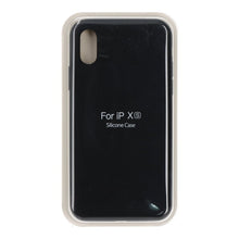 Volledige pure kleur vloeibare siliconen hoes zonder logo voor iPhone X/XS zwart