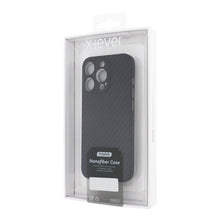 X - level nanofiber magnetische case voor iPhone 15 Pro Max zwart