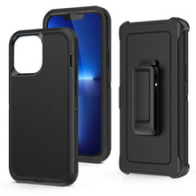 Zware bescherming schokbestendige pantser pc+tpe hoes met rugclip voor iPhone 14 Plus zwart