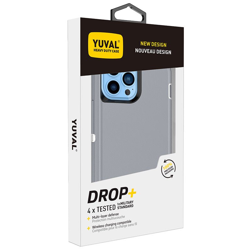 Zware bescherming schokbestendige pantser pc+tpe hoes met rugclip voor iPhone 14 Plus zwart