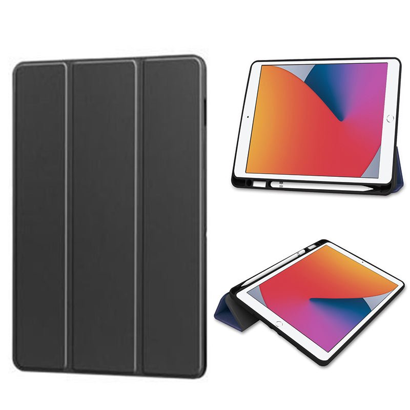 Zwarte solide kleur leren flip case met penhouder voor iPad Mini 2021/Mini 6/Mini 2024/Mini 7