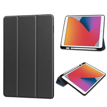 Zwarte solide kleur leren flip case met penhouder voor iPad Mini 2021/Mini 6/Mini 2024/Mini 7